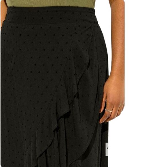 TORRID MAXI SWISS DOT Ruffle Hi-Lo Skirt Deep Black Plus Size 2 - Picture 4 of 16